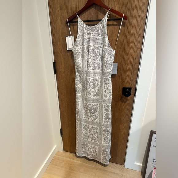 En Saison Satin Scarf Midi Slip Dress Medium - Picture 2 of 5